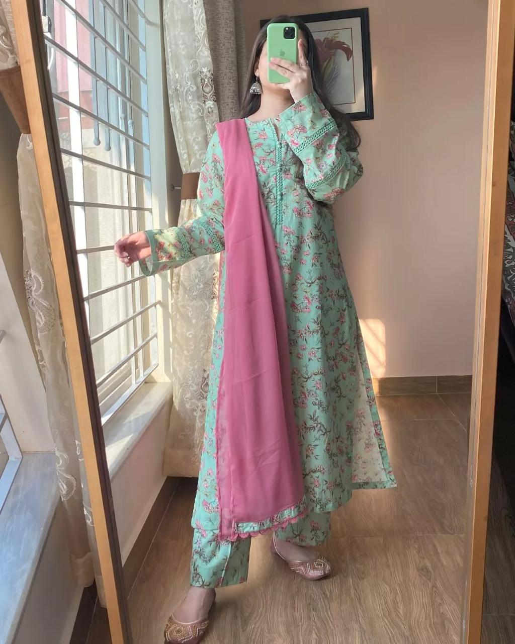 Printed lawn Pastel
