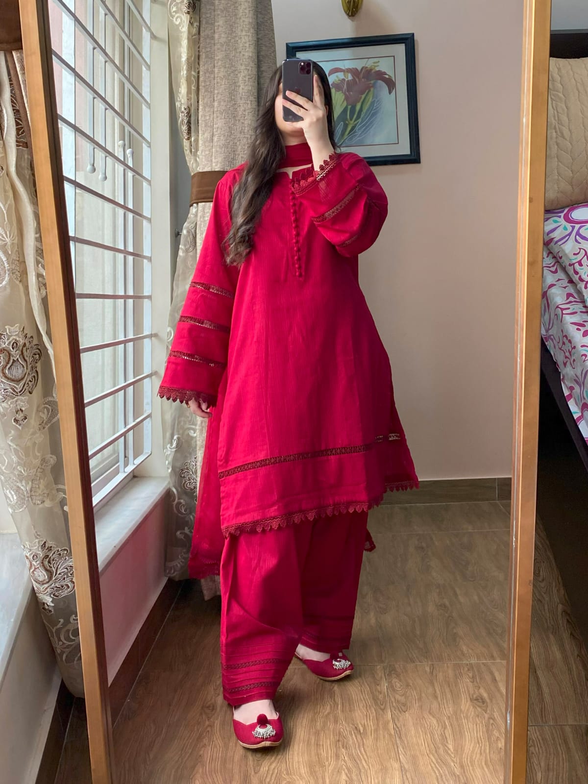 Soft Cotton Dress with Shalwar
