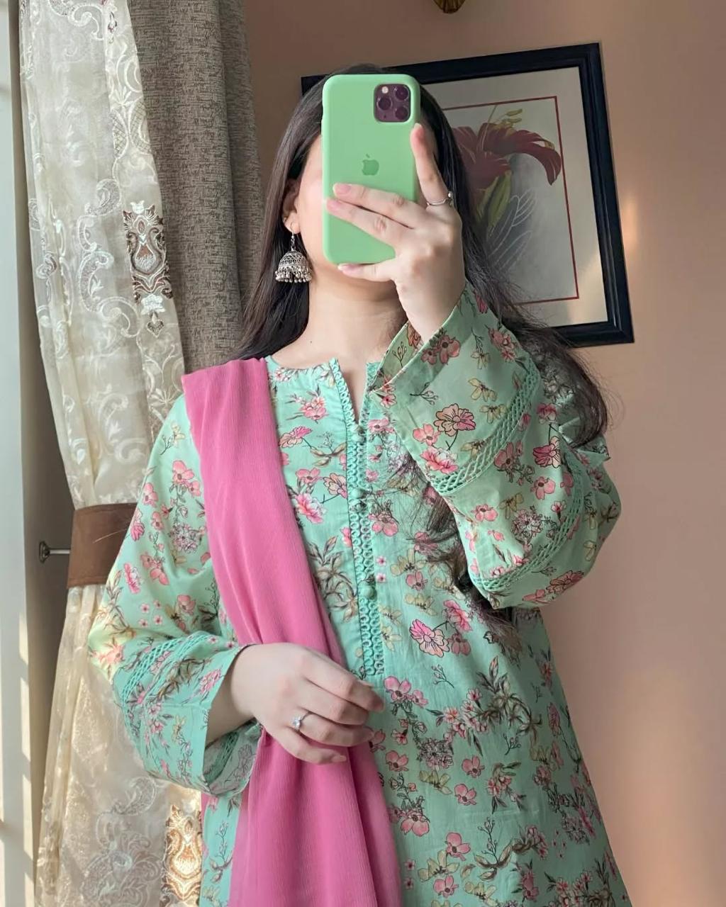 Printed lawn Pastel