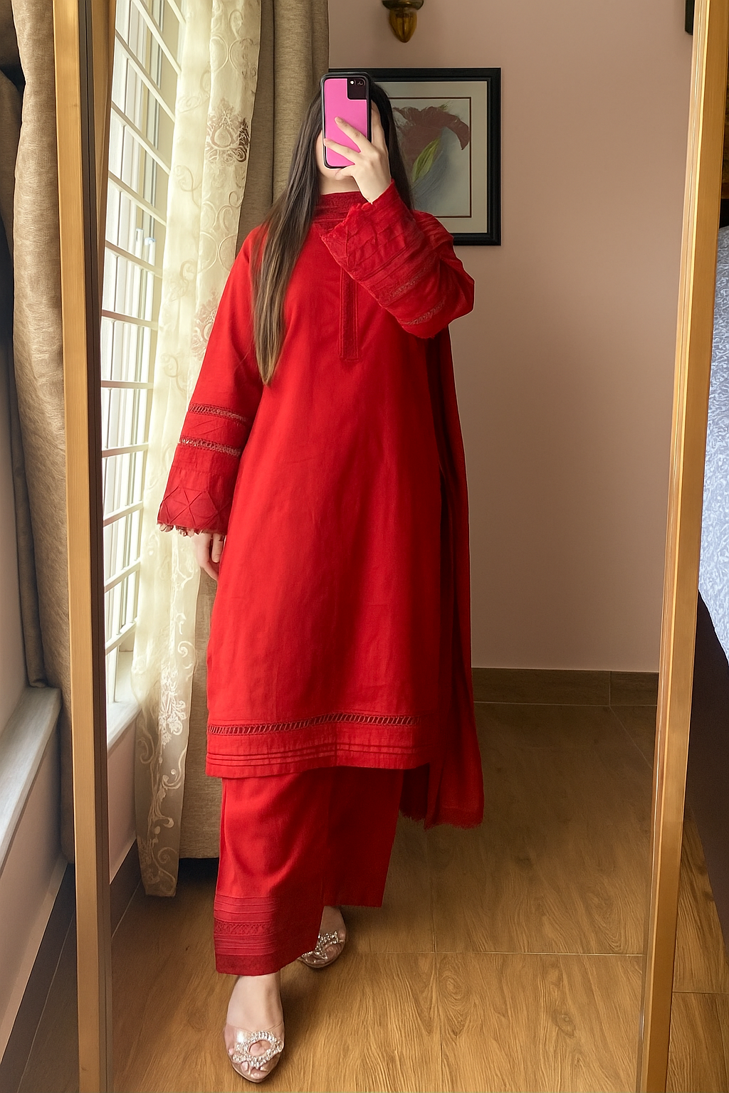 Soft Cotton Dress with Shalwar