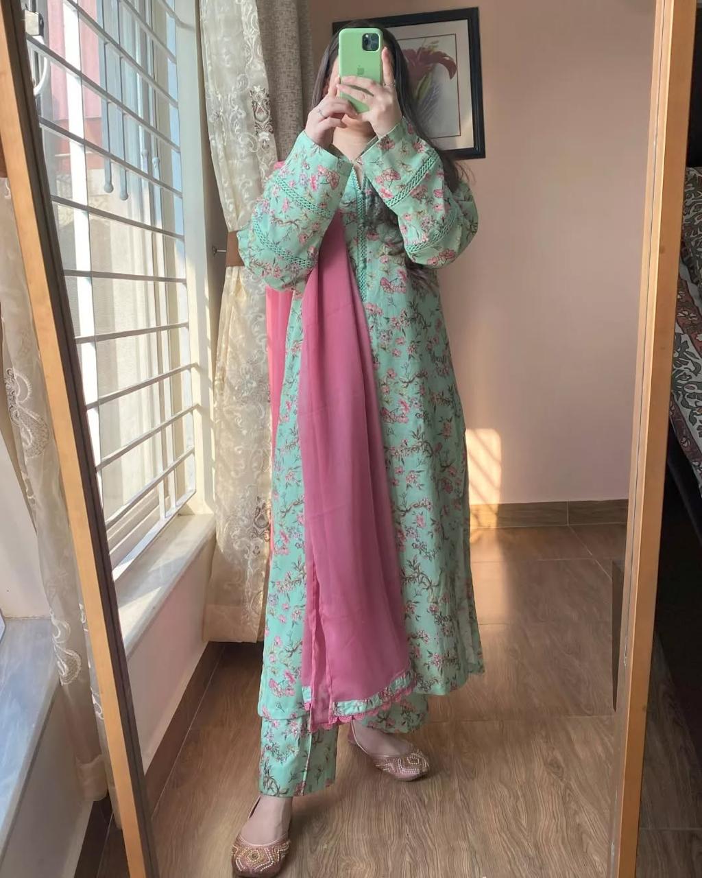 Printed lawn Pastel